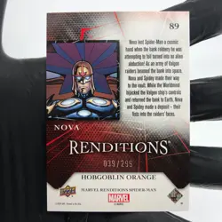 Marvel Card Nova 89 Orange /299 Fleer Upper Deck Renditions [NM] - Image 3