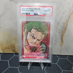 Bandai One Piece Roronoa Zoro OP01-001 Romance Dawn Leader Alt Art Foil PSA 10 - Image 1