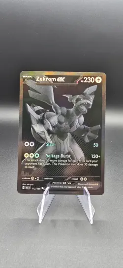 Pokemon Zekrom EX Black Bolt 172/086 BWR English TCG Card Near Mint Condition - Image 1