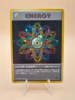 Rainbow Energy Holo Rare Japanese Rocket Gang Pokemon Card - 1997 SWIRL - Image 1