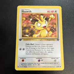 MEOWTH # 62/82 FIRST EDITION NON HOLO POKEMON CARD - Image 1