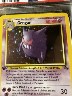 Gengar 1st Edition Holo Fossil PSA 7 WOTC Vintage Card Original Owner - Image 4