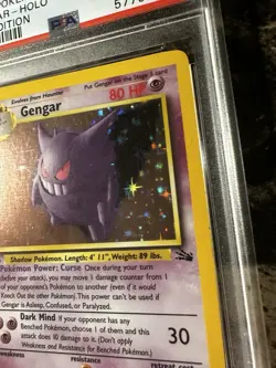 Gengar 1st Edition Holo Fossil PSA 7 WOTC Vintage Card Original Owner - Image 5