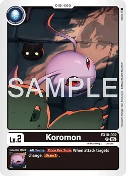 1x EX10-002 Koromon Sinister Order Digimon Card Game x1 - Image 1