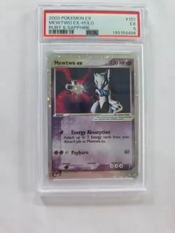 Pokemon Mewtwo EX TCG Holo Ultra Rare Card Ruby and Sapphire 101/109 - Image 1