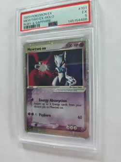Pokemon Mewtwo EX TCG Holo Ultra Rare Card Ruby and Sapphire 101/109 - Image 3