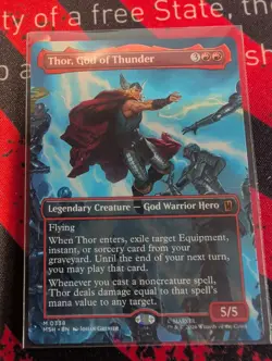 MTG Marvel Super Heroes Thor, God of Thunder Borderless M 0338 Non-Foil - Image 4