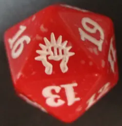 Life Counters / Spindowns Guilds of Ravnica Boros 22mm Spindown Dice (Red & Whit - Image 1