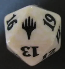 Life Counters / Spindowns Planeswalker 22mm Spindown Dice (White) Magic MTG - Image 1