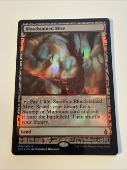 MTG Magic The Gathering BLOODSTAINED MIRE ZENDIKAR EXPEDITIONS FOIL GORGEOUS! - Image 1