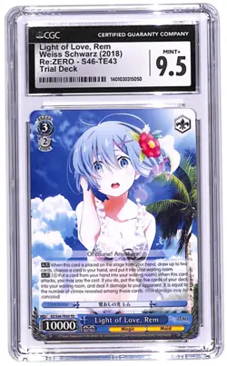 CGC 9.5 Mint+ Weiss Schwarz Light of Love, Rem TD RE:ZERO RZ/S46-TE43 - Image 1