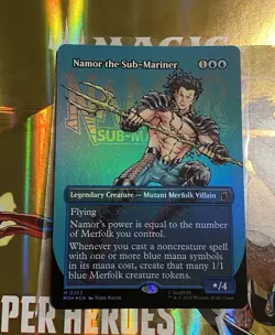 MTG TCG Marvel Super Heroes Namor the Sub-Mariner Borderless 0362 Foil Mythic - Image 1