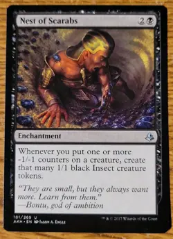 MTG Nest of Scarabs, NM-Mint, English Amonkhet 1x Magic Regular - Image 1