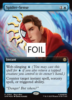 MTG Spider-Man Spider-Sense 0284 Extended Art Foil Buy-a-Box Promo NEW - Image 1