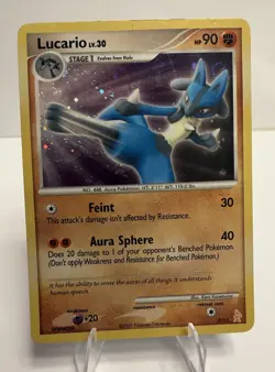Lucario LV.30 3/11 Holo Promo Card DP Trainer Kit: Pokemon MP 2007 Vintage - Image 1