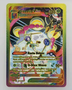 Pokemon Orbeetle VMAX 310hp Gigantamax Rainbow Foil Fan Art Collector Card TCG - Image 1