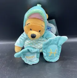 Disney Store Vintage Winnie the Pooh Fish Zodiac Pisces Bean Bag Plush Tag - Image 1