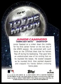 2024 Topps Big League #TM-37 Junior Caminero To the Moon Die Cuts - Image 2