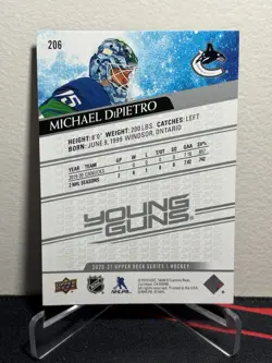 2020-21 Upper Deck Series 1 Hockey MICHAEL DIPIETRO #206 YOUNG GUNS ROOKIE - Image 2
