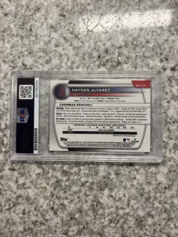 Hayden Alvarez 2025 Bowman Chrome AUTO /50 TRUE GOLD REFRACTOR PSA 10 ANGELS - Image 2