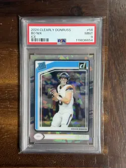 2024 Clearly Donruss Bo Nix Rookie #56 SSP FOTL ICE /17 PSA 9 DENVER BRONCOS - Image 1