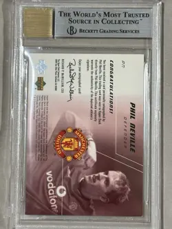 Phil Neville 2001 UD Manchester United Manuscripts Red /200 BGS 9 Auto 10 ⚽ - Image 2