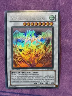 1x YUGIOH Stardust Dragon TDGS-EN040 Ghost Rare 1st Edition MP - Image 1