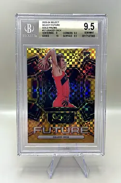 2023-24 Panini Select Gradey Dick Future Gold Prizm #'d 10/10 (1/1U) BGS 9.5 GEM - Image 1