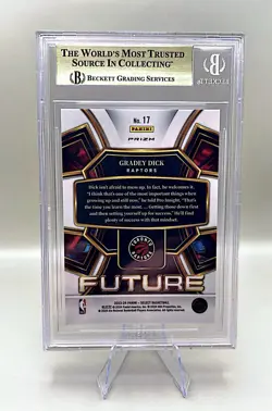 2023-24 Panini Select Gradey Dick Future Gold Prizm #'d 10/10 (1/1U) BGS 9.5 GEM - Image 2