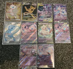 Mew Mewtwo Pokemon Card Bundle metal card Holo EX Ultra Rare 151 Job Lot x10 - Image 1