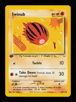 Swinub 57/64 Common Neo Revelation 1st Edition Pokemon Card - Image 1