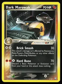 Dark Marowak 7/109 Regular Rare Team Rocket Returns Pokemon Card - Image 1