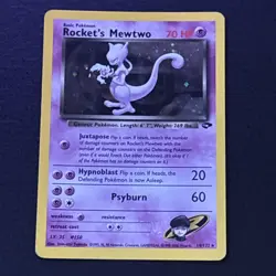 Rocket’s Mewtwo 14/132 Pokemon TCG Gym Challenge Holo Foil Rare Card Played MP- - Image 1