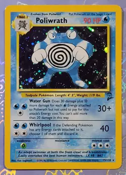 Poliwrath 15/130 Base Set 2 Rare Holo Pokemon Card VLP - Image 1