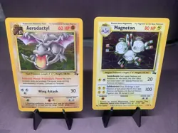 Pokemon TCG Fossil Lot of 2 Card Holo Rare Aerodactyl & Magneton 1999 VTG WOTC - Image 1