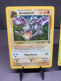 Pokemon TCG Fossil Lot of 2 Card Holo Rare Aerodactyl & Magneton 1999 VTG WOTC - Image 2