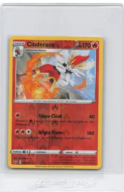 Cinderace 036/202 - Sword & Shield Base - Rare Reverse Holo - POKEMON CARD - NM - Image 1