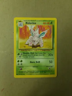 Nidorino 37/102 - BASE SET - UNCOMMON - VINTAGE WOTC Pokemon card - UNLIMITED NM - Image 1