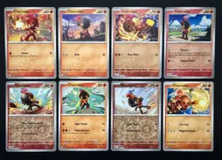 8x Charcadet Mixed Pokemon Card Lot W/ Reverse Holos Fire Type Pokemon - Image 1