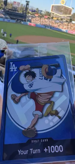 ONE PIECE X DODGERS PROMO MONKEY D LUFFY DON CARD IN HAND - Image 2