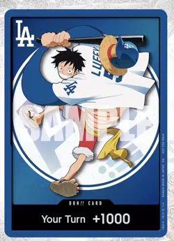 ONE PIECE X DODGERS PROMO MONKEY D LUFFY DON CARD IN HAND - Image 3
