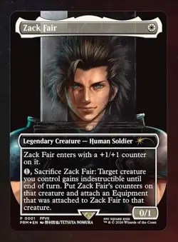 Zack Fair Magic: The Gathering Exclusive Card-Sealed but removed from game case - Image 1