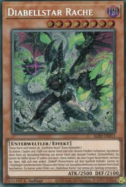 yugioh Diabellstar Rache ALIN-DE011 Secret Rare 1AUFLAGE DEUTSCH - Image 1