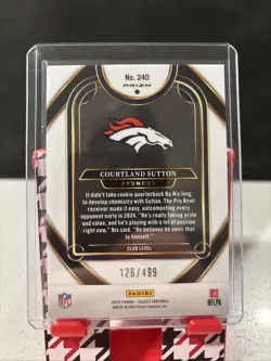 2024 Panini Select Neon Green Shock Prizm #240 Club Level Courtland Sutton /499 - Image 2