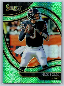 2020 Panini Select #331 Nick Foles Green Dragon Scale Prizm Field Level SP 01/67 - Image 1