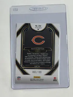 Panini 2024 Select Club Level Dan Hampton Bears #242 White Shock /199 - Image 2