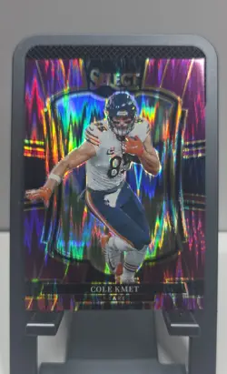 2025 Panini Select - Premier Level Cole Kmet #174 Purple Shock Prizm /699 - Image 1