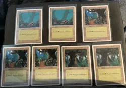 7x Forest - 4th Edition - MTG - Alternate Arts - Nrmt - Image 1