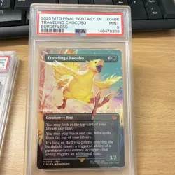 MTG Traveling Chocobo Final Fantasy Borderless Mythic 406 PSA 9 Mint Magic - Image 1