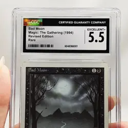 MTG - Revised - Bad Moon - Graded - CGC 5.5 - Vintage - Image 3